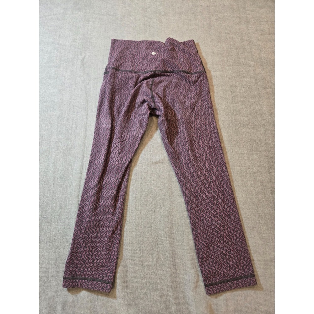 Lululemon Leggings Women's Purple Black Heathered High Rise Yoga Running Pants 4